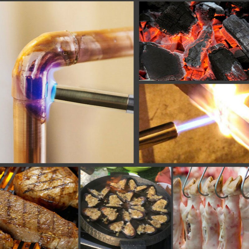 Latarka robić grilla miotacz ognia na butan palnik z automatycznym zapłonem zapalniczka robić pieczenia spawanie grill na zewnątrz płomień pistolet narzędzia kuchenne