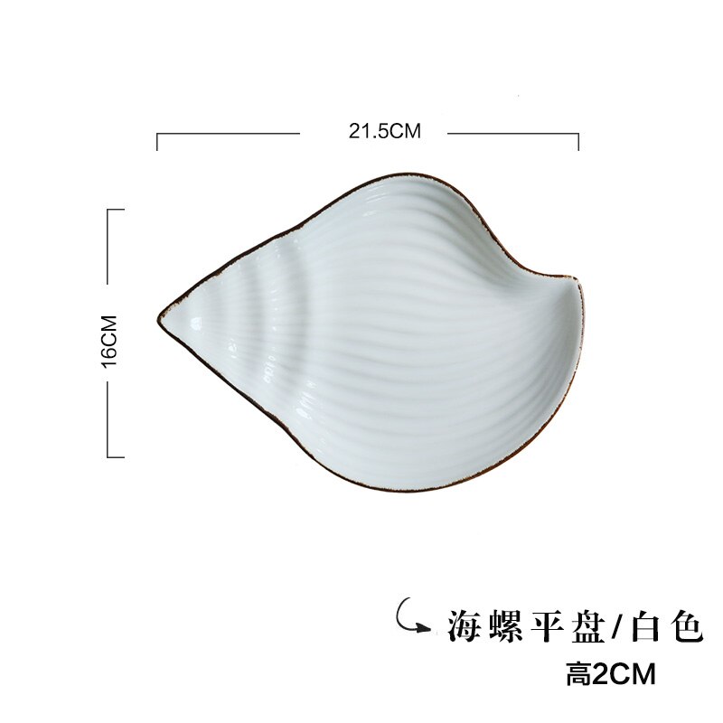 Ceramic Ocean Style Plate Whale Fish Dish Shell Starfish Trumpet Shell Bowl Blue White Porcelain Dinnerware Serving Platter: 4