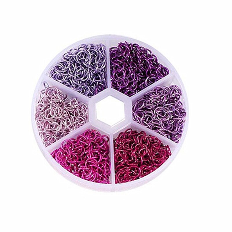 Bague en métal pour ongles, alliage d&#39;aluminium 3D, décorations Nail Art, décor de Piercing, mélange de couleurs, bijoux: Violet