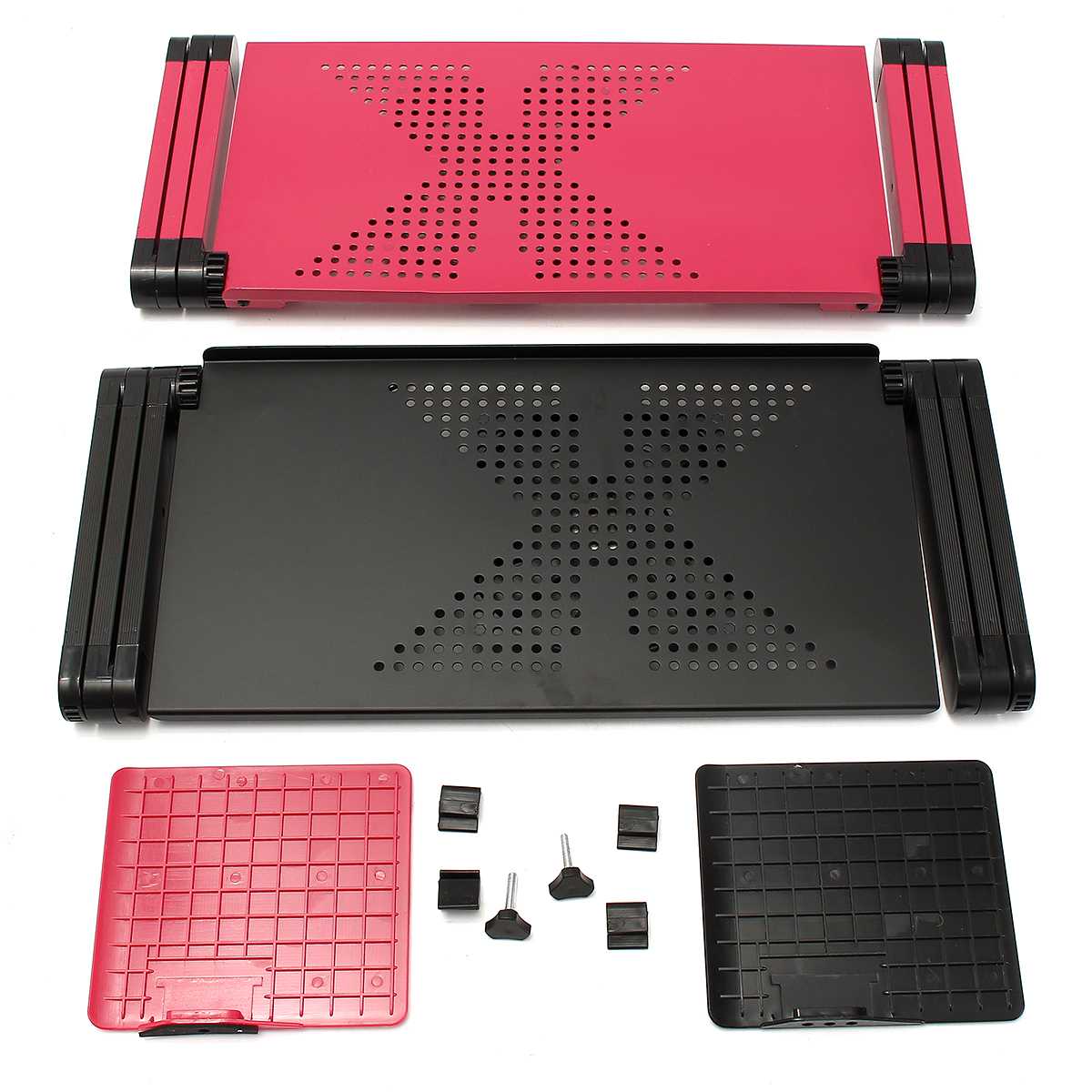 Adjustable Folding Notebook Desk Laptop Table Stand Bed Tray Portable Laptop Stand Aluminium Holder with Mouse Pad Cooler