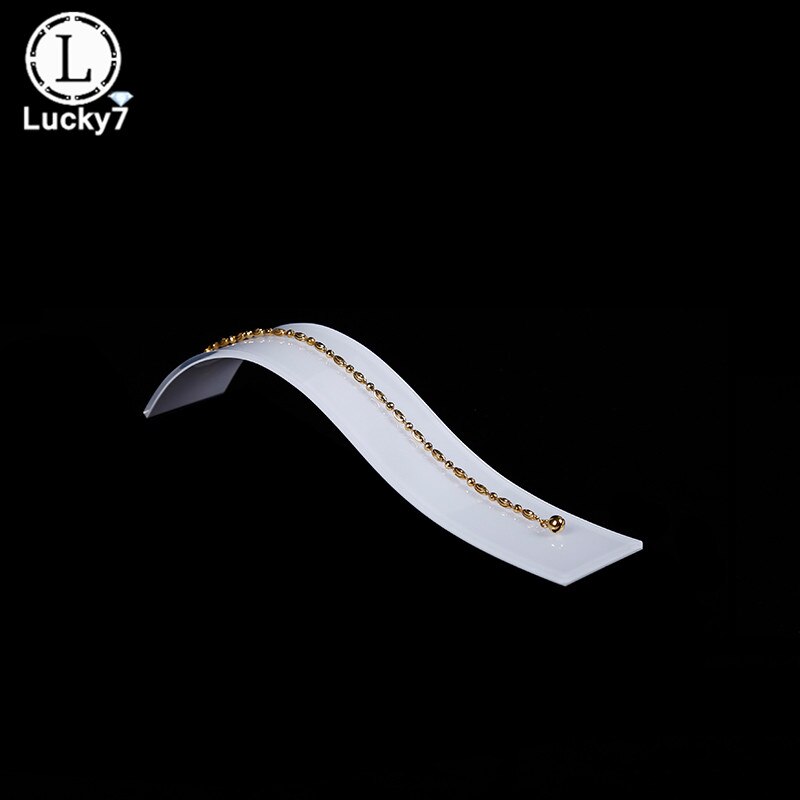 Acrilico Curva & S-a forma di Braccialetto Della Collana di Visualizzazione Del Basamento Del Supporto di Giada del Braccialetto Della Collana del Braccialetto Dei Monili Del Supporto Display del Contatore: S Shape 4cm-White