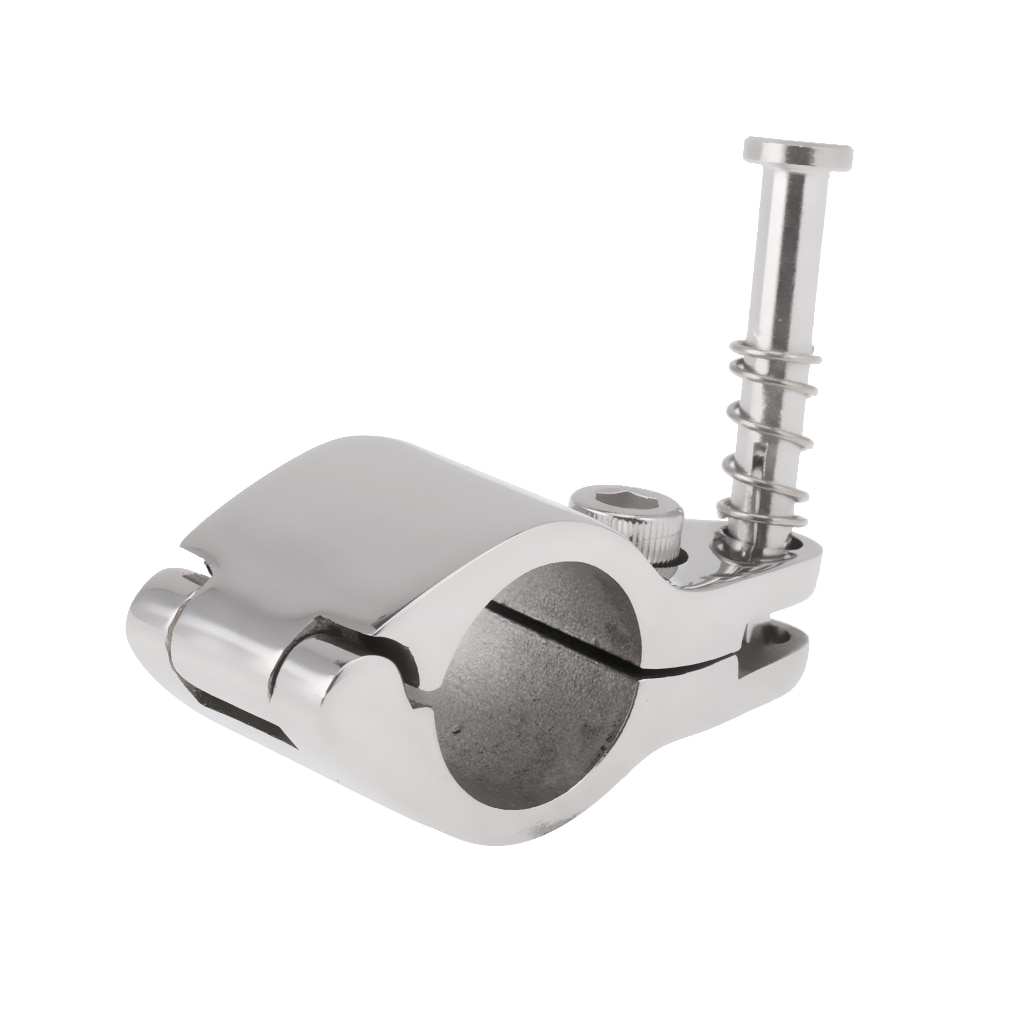 2 stk rustfritt stål montert båttopp hengslet - båthylserørklemme til 22mm -rørs dia, marin maskinvare, fast