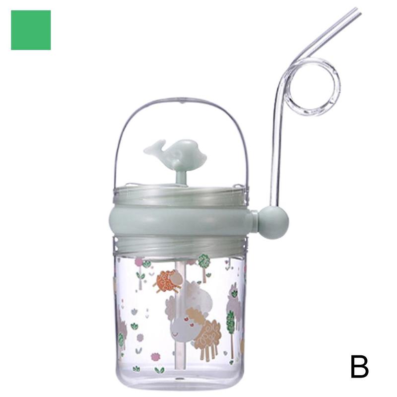 250Ml Kinderen Grappig Whale Water Spray Drinkbeker Cartoon Met Cups Kinderen Flessen Lekvrij Rietjes Drinken Draagbare Fe t5E7: B