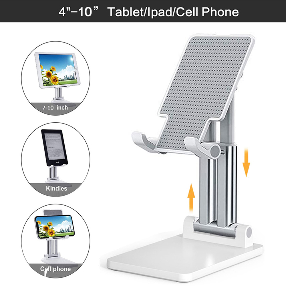 Desk Mobile Phone Holder Stand For iPhone iPad Xiaomi Adjustable Desktop Tablet Holder Universal Table Cell Phone Stand: Upgrade White
