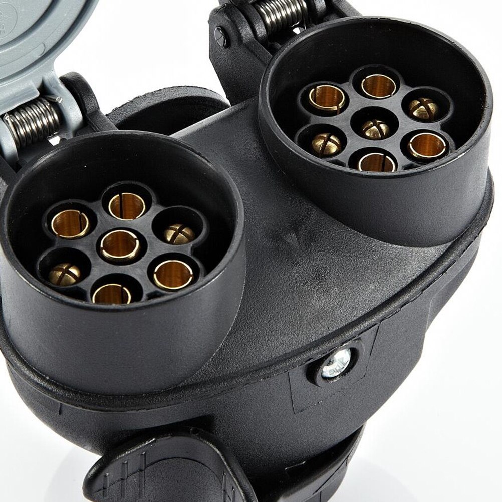 1Pc 7-Pin Trailer Plug Plastic Durable Utility Tow Bar Connector Adaptor For Outdoor Car Tow Truck RV Truck