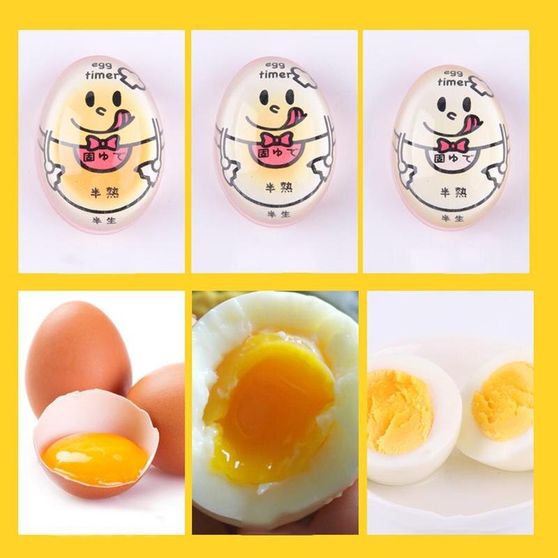 Egg Timer Half/Semi/Fully Boiled Egg Timer Perfect Color-Changing Kitchen Tool Timer Egg Heat-resistant Resin L9G9