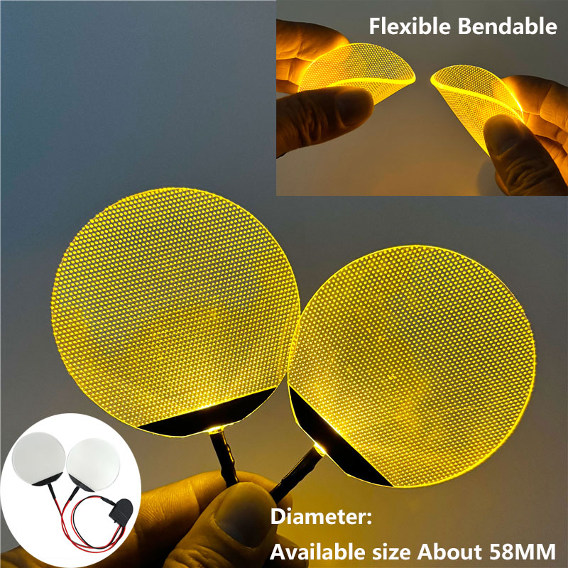 Round Flexible Bendable DIY Led Light Eyes Kits Cosplay Halloween Helmet Masks Eye Light Accessories Can Cropped CR2032: Yellow