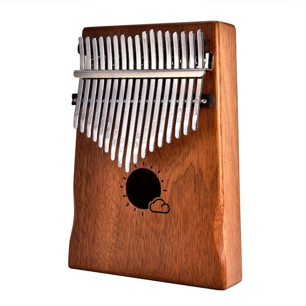 Piano Kalimba Mbira Calimba de 17 teclas, Pulgar de caoba sólido africano, dedo con bolsa, teclado, instrumento Musical de madera Marimba