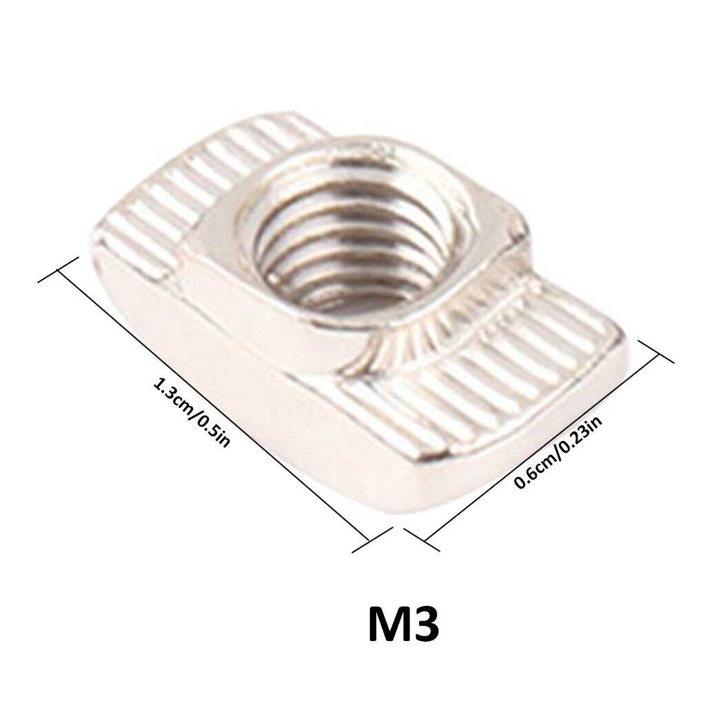 20/50Pcs T-Moer M3/M4/M5 Voor 20 Serie Slot T-Moer Schuiven T Moer Hammer In Moer Fasten Connector Eu Aluminium Extrusie