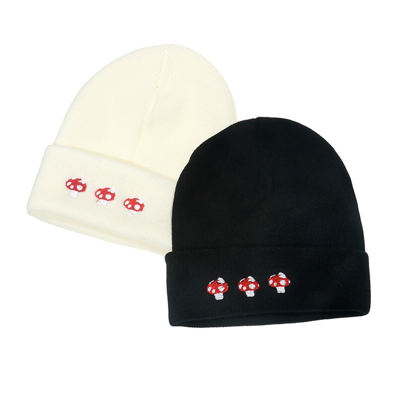 Foxmom – bonnet en forme de champignon noir et blanc pour femme, joli chapeau d&#39;extérieur pour l&#39;hiver, nouveauté