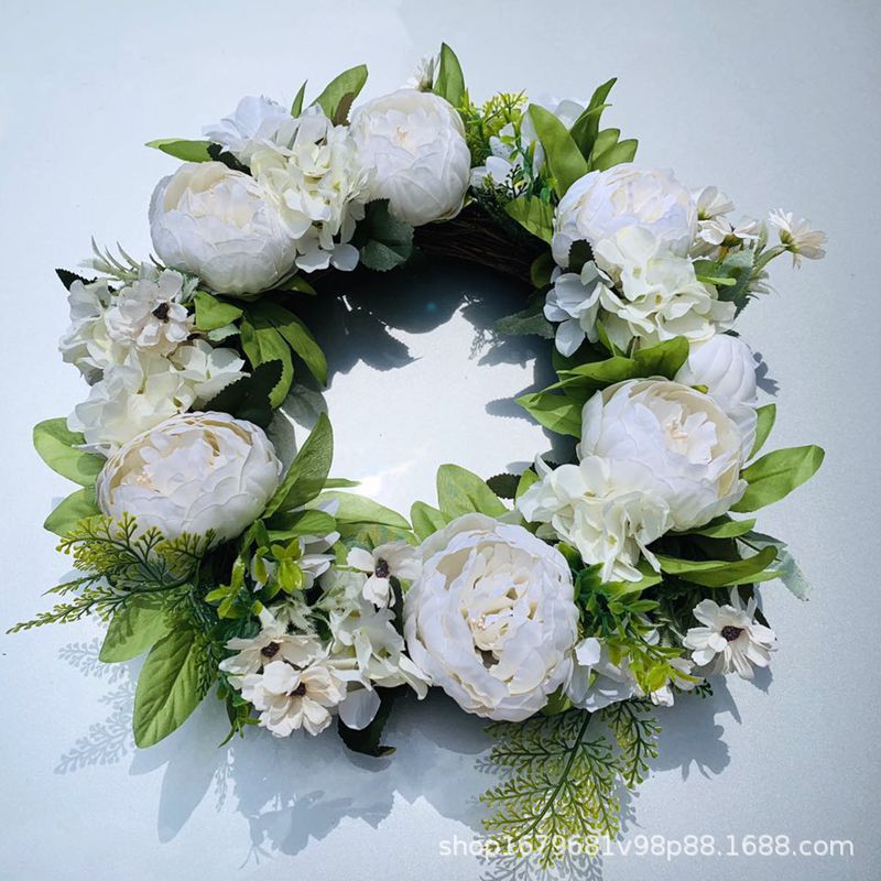 Corona de peonía de otoño, guirnalda de Navidad, guirnalda de puerta roja, adornos de guirnaldas colgantes para pared, decoración de boda, decoración de casa, granja: A2