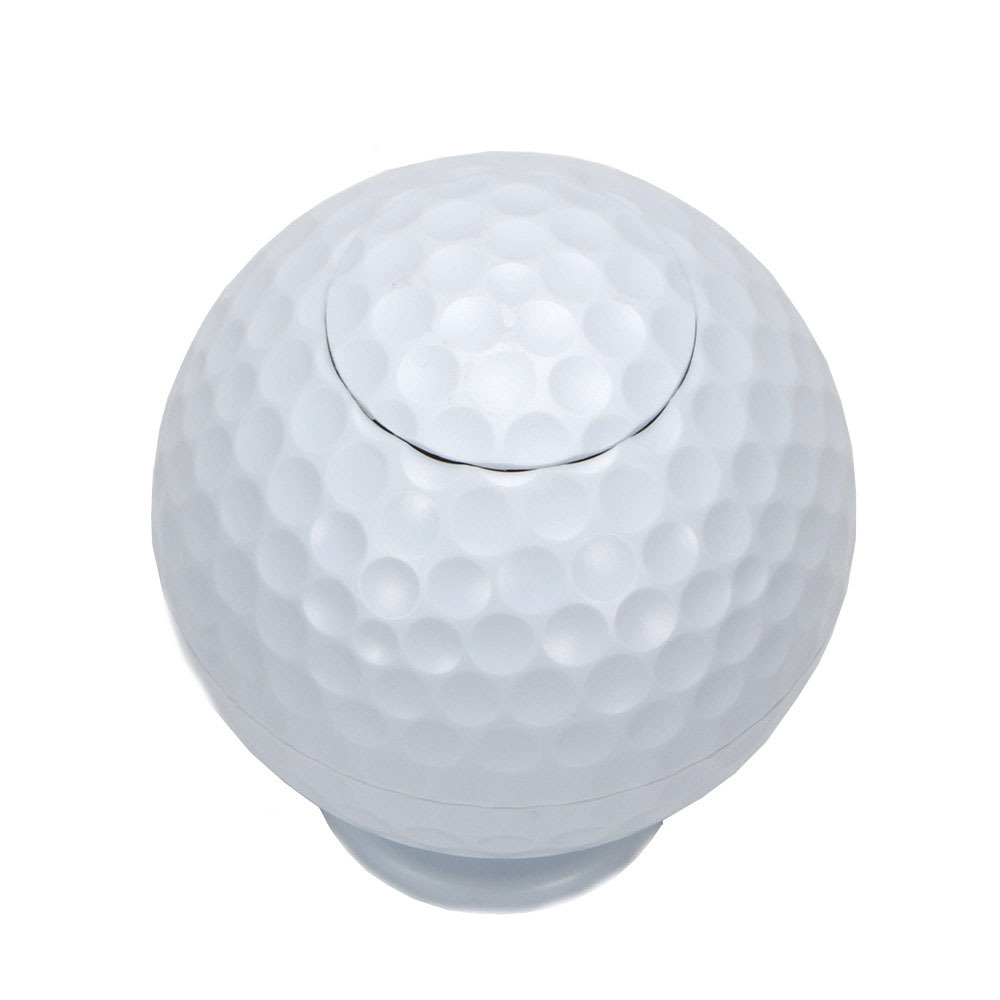 White ABS Golf Ball Shaped Automatic Pop-Up Toothpick Holder Novelty Golf Decoration 10.8x9x5.1cm