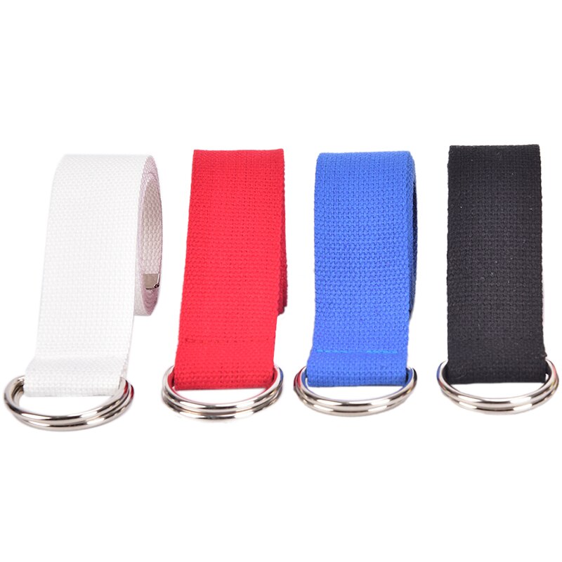 décontracté unisexe Nylon toile tissu ceinture sangle D anneau boucle ceinture couleur unie longue robe en tissu tricoté ceinture