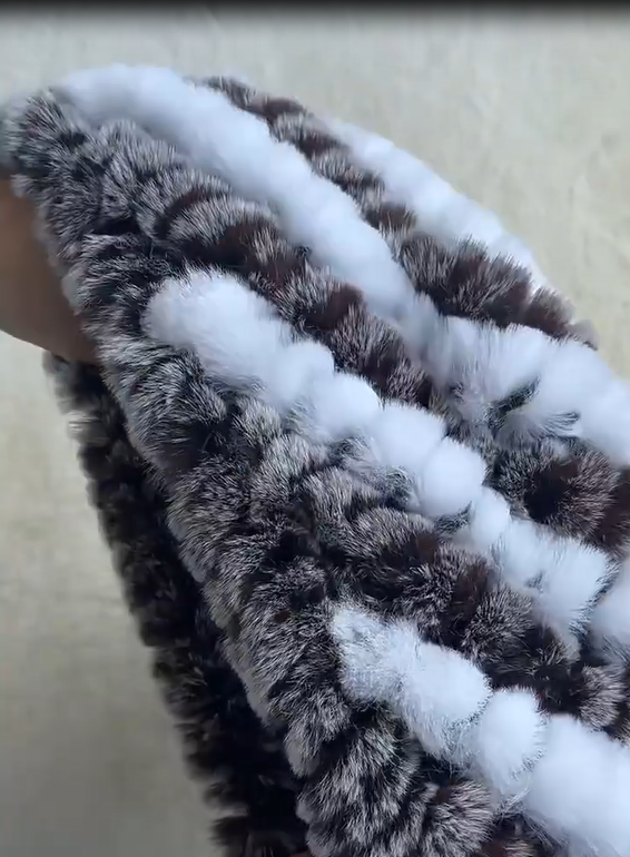 Dames RealRabbit bontmuts harige gebreide muts warme muts ski schedel cap