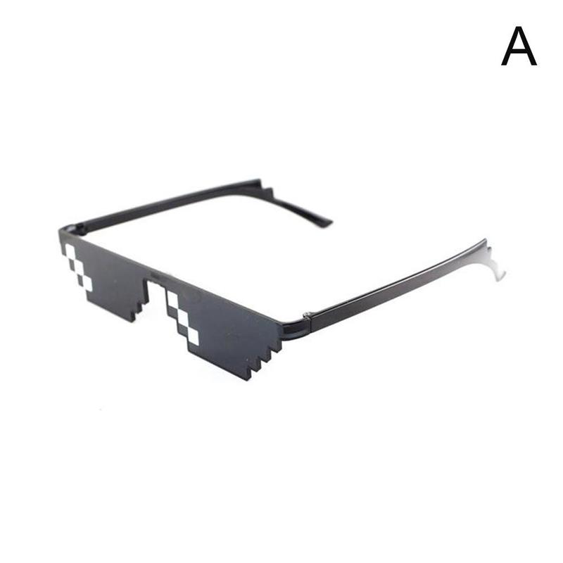 Mozaïek Zonnebril Grappige Tweedimensionale Zonnebril Persoonlijkheid Mozaïek Foto Glazen Speelgoed Zonnebril Reizen V3I7: A