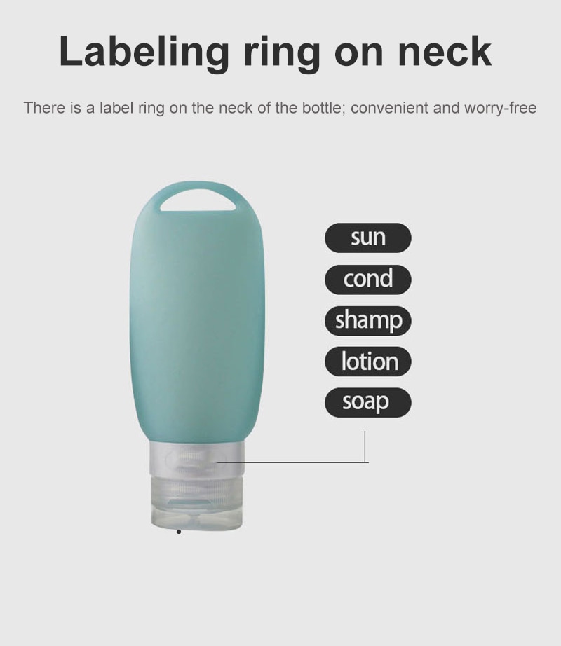 3 unids/set de botellas vacías, caja de almacenamiento de silicona de viaje, llavero, botella de champú, recipiente para Gel de ducha, portátil, duradero