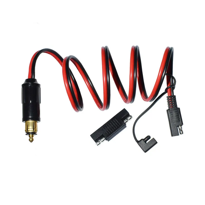 Conector de alimentación DIN Hella a SAE para motocicleta BMW, conector adaptador inverso de polaridad SAE, 14AWG, 90cm