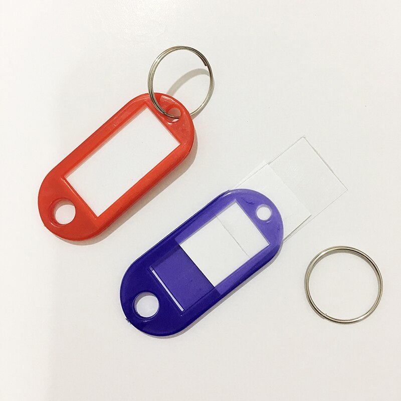 4 stk plastikmærke nøglering multi-farve nøgle-id-etiket tags bagage id-tags hotelnummer klassifikationskort med nøglering nøgleringe