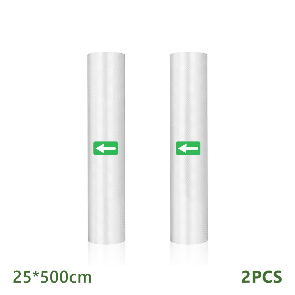 1/2pcs Rolls Embossed Saver Storage Vacuum Sealer Bags 12cm 15cm 20cm 25cm 28cm For Kitchen Packaging Food Vacuum Bags Storage: 2pcs-25cm