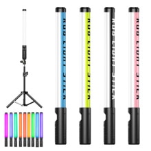 RGB Fotografische Beleuchtung Stick USB Aufladbare Handheld Licht Zauberstab Mit 2m Stativ Halter Stehen RGB Füllen Lampe Für Party hochzeit