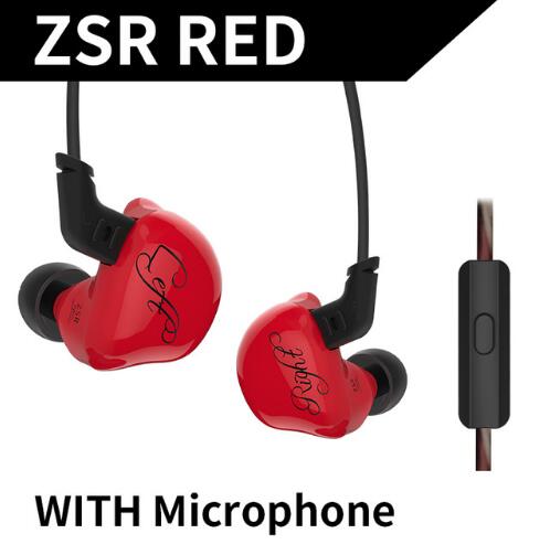 Kz Zst Zsr Anker Dual Driver Oortelefoon Afneembare Kabel In Ear Audio Monitoren Geluidsisolerende Hifi Muziek Sport Oordopjes: KZZSRedwithmic