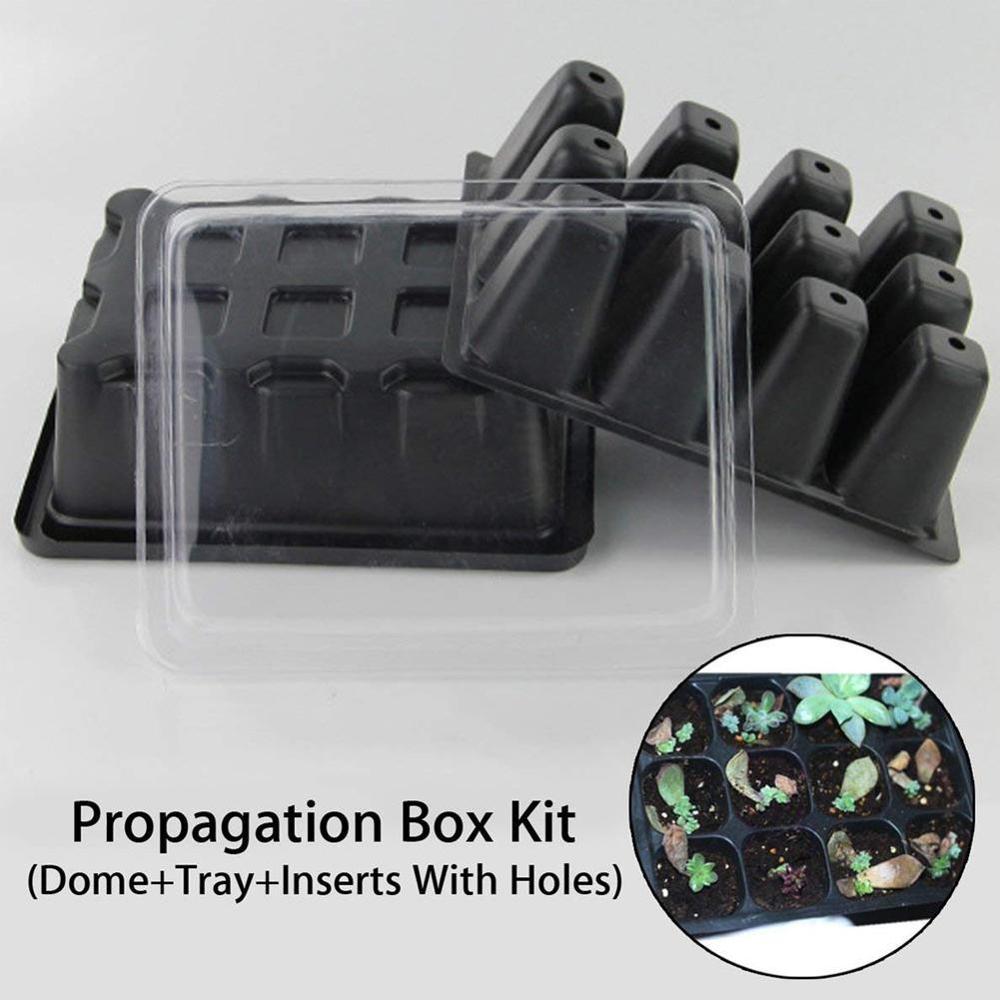 12 Cells Nursery Pot Planting Seed Tray Kit Plant Germination Box With Lid Garden Grow Box