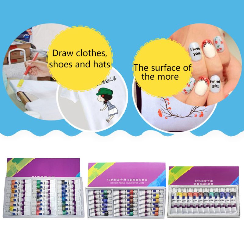 12/18/24 Colors 12ML Tube Acrylic Paint set Art Pa... – Vicedeal