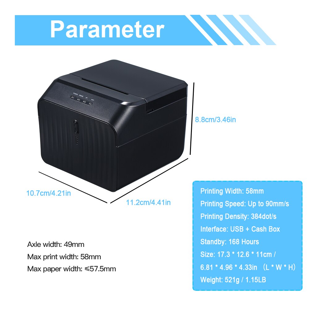 58mm Qr code sticker printer barcode printer Thermal adhesive label printer clothing label printer