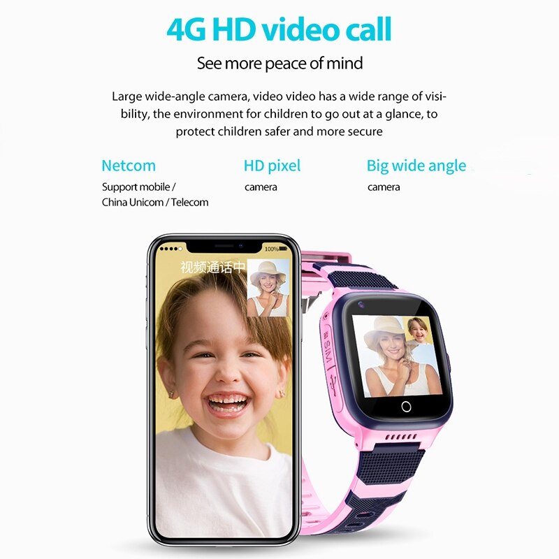 Y98 barns mobilklocka gps positionering 4g multifunktionsstöd för videosamtal med ultratunna  p67 vattentäta