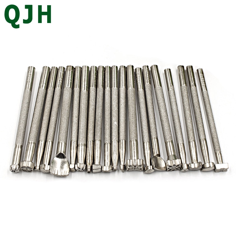 QJH skóra rzeźba ręczne narzędzia rymarskie grawerowanie zestaw rzemieślniczy skóra drukowanie narzędzia kaletnicze 1 zestaw (20 sztuk)