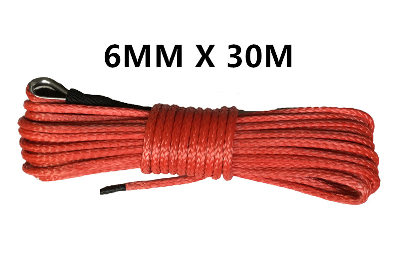 6mm x 30m synthetische winde linien uhmwpe kabel Plasma seil mit Mantel Auto zubehör
