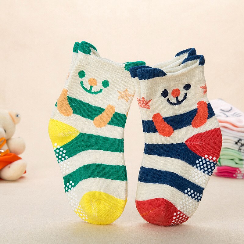 Herfst Lente Katoenen Baby antislip Kinderen Cartoon Meisje Jongen Sokken 2 paar = 4pc = lotCharacter unisex: 1 / 24M