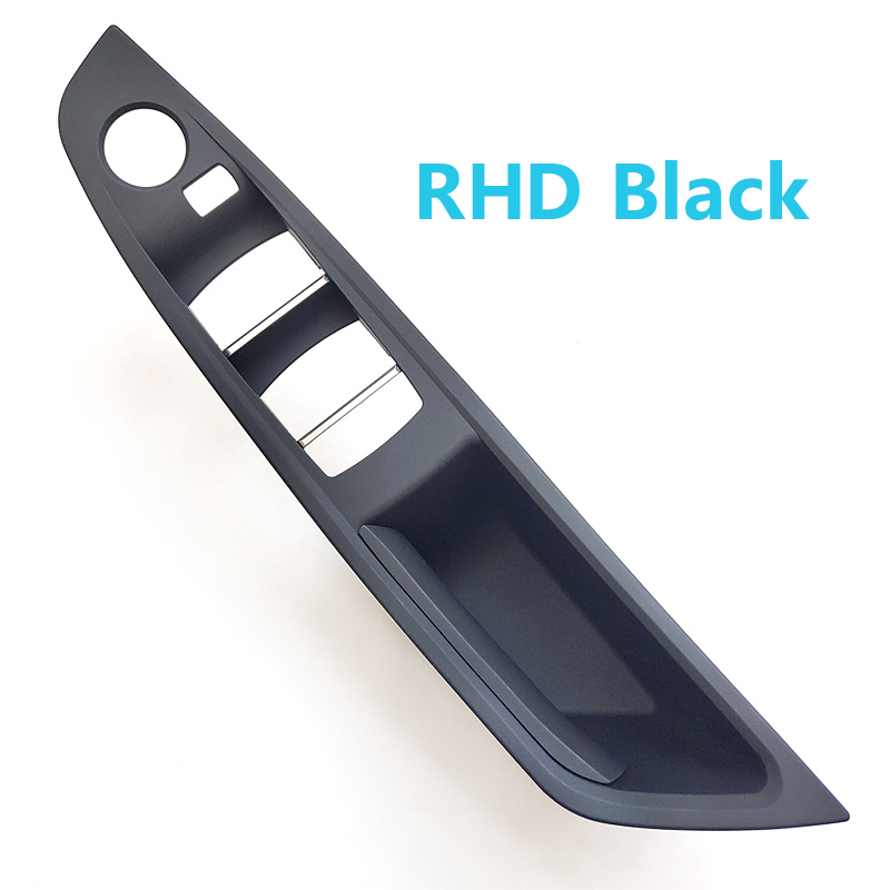 LHD RHD Interior Door Pull Handle Armrest Panel Trim No Mirror Folding Button for BMW 5 Series F10 F11 F18 520 523 525 528 530: RHD Black