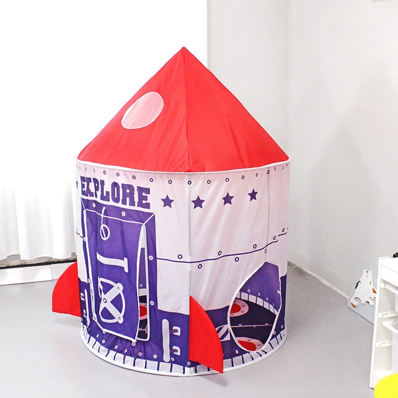 Kids Rocket Castle Tents House Portable Boys Indoor Outdoor Garden Folding Play Tent Lodge Kids Balls Pool Playhouse