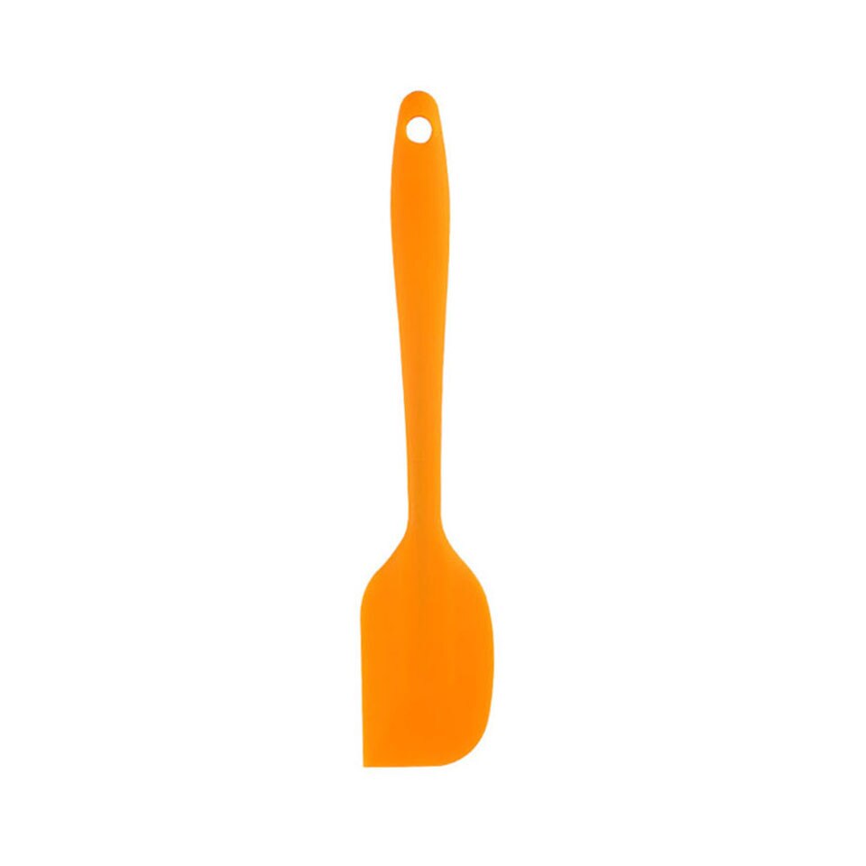 Varmebestandig lille silikone spatel non-stick belægning med stålkerne kage creme smør spatel blanding dej skraber børste: Orange