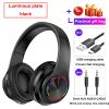 Wireless Bluetooth Headphones with Noise Cancelling Over Ear Stereo Earphones Noise Reduction Gaming Headset/Mic For Mobile PC: BK