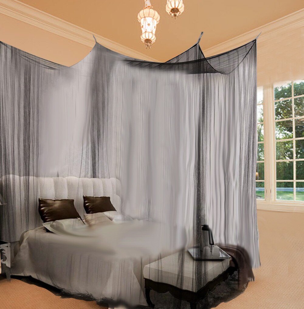 4 Corner Post Bed Canopy Post Bed Canopy Mosquito Net Netting Curtain Dustproof Home Bedding Canopy Full Size Bedding