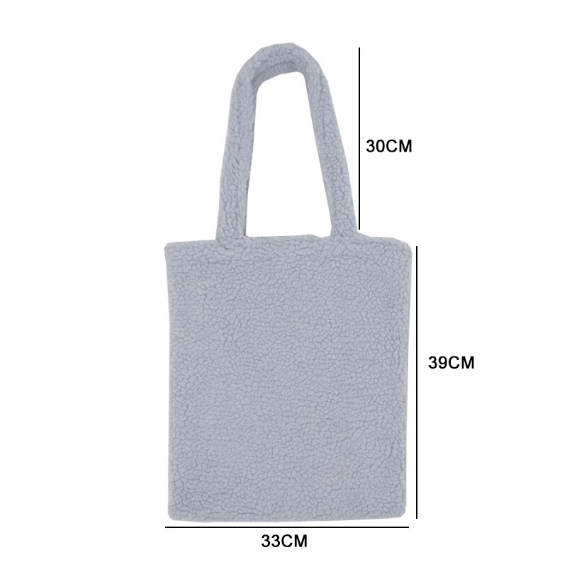 Youda original tote material de pelúcia inverno mulher saco grande capacidade portátil compras bolsa estilo clássico senhoras mensageiro sacos