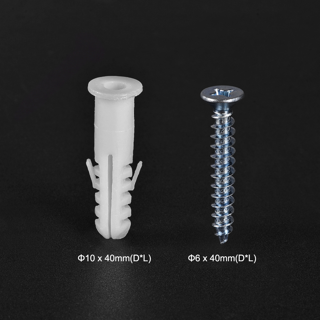 Uxcell 50 Pcs Flexibele 10 Mm X 40 Mm Plastic Expansie Pijp Kolom Beton Anker Stekker Frame Bevestigingen Buis met Schroeven Wit