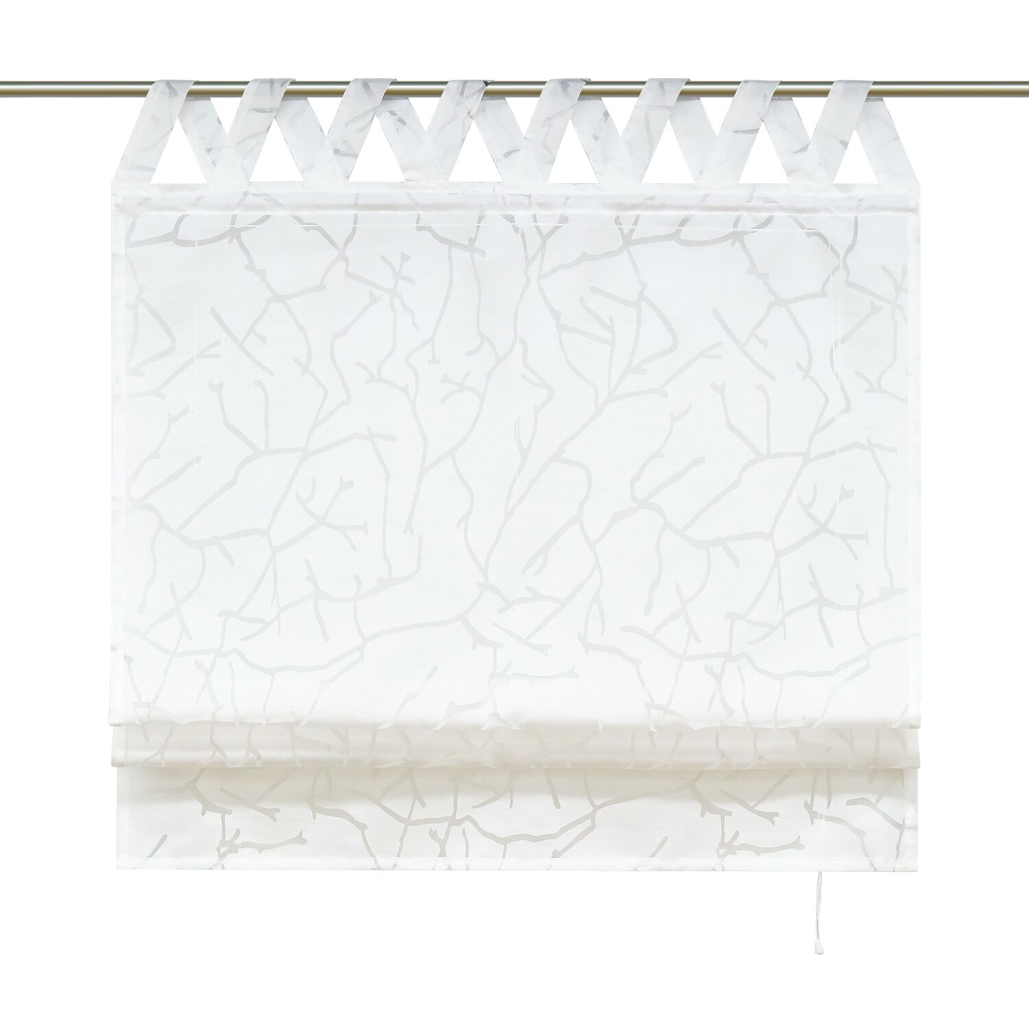 Cortina romana con dibujo de planta, cortinas de Panel de tul de poliéster, decoración Pastoral para cocina o cafetería del hogar: W45cm x H140cm