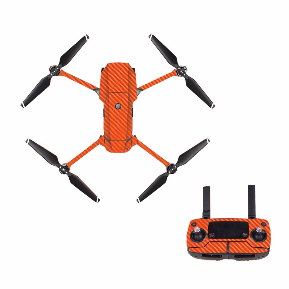 [M0002] Orange Voor Dji Mavic Pro Decal Skin Sticker Drone Body + Afstandsbediening + 3 Batterij Bescherming film Beschermhoes