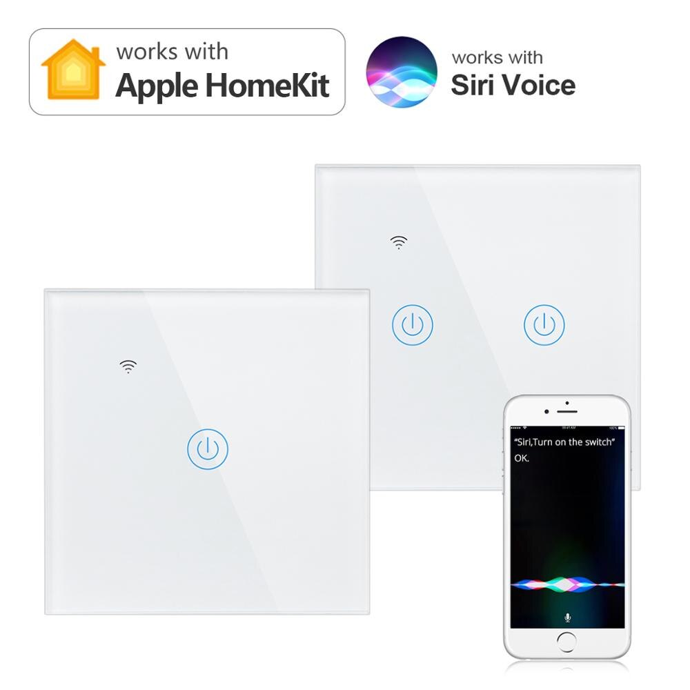 Apple homekit app casa inteligente interruptor da lâmpada de casa inteligente siri controle voz wi fi/sensor toque em fora padrão da ue