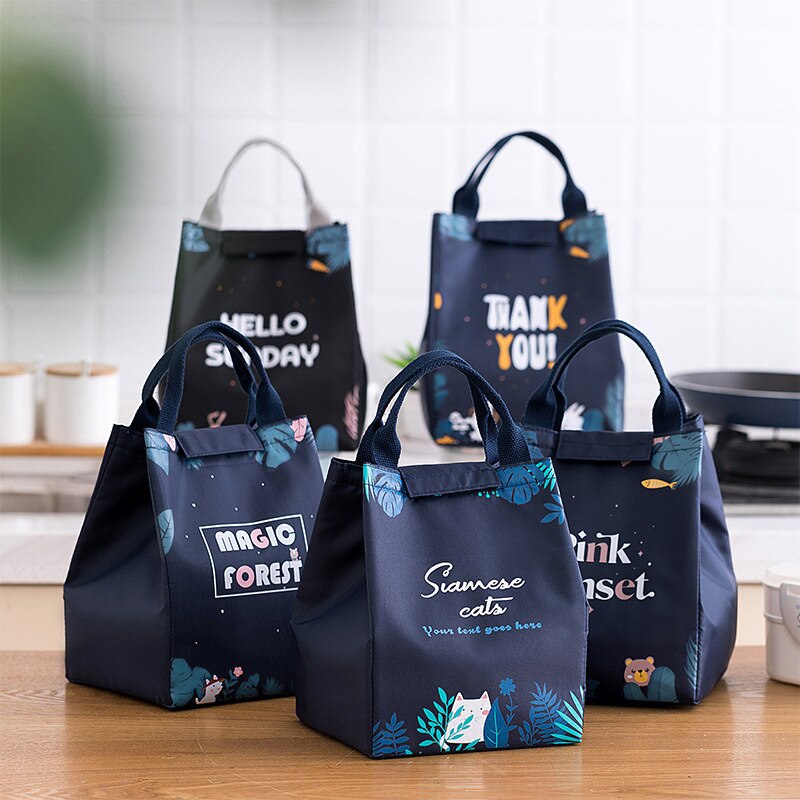 Draagbare Lunch Bag Lunchbox Geïsoleerde Canvas Picknick Voedsel Opbergzakken Lunchbox Tote Reizen Picknick Handtas Reizen Lunchbox