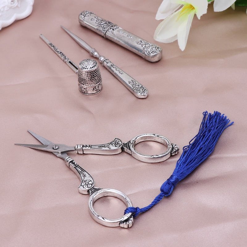 Étui à aiguilles pour ciseaux de broderie Vintage, 1 ensemble, outils de couture