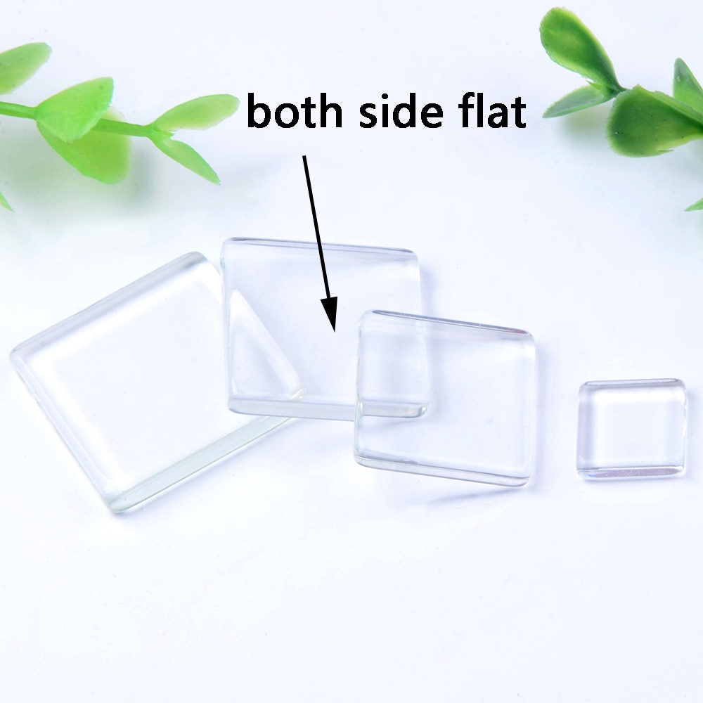 12mm 20mm 22mm 25mm Transparent Beide Seite Flache Quadratische Glas Cabochons Klar Vergrößerungs Für DIY schmuck Machen