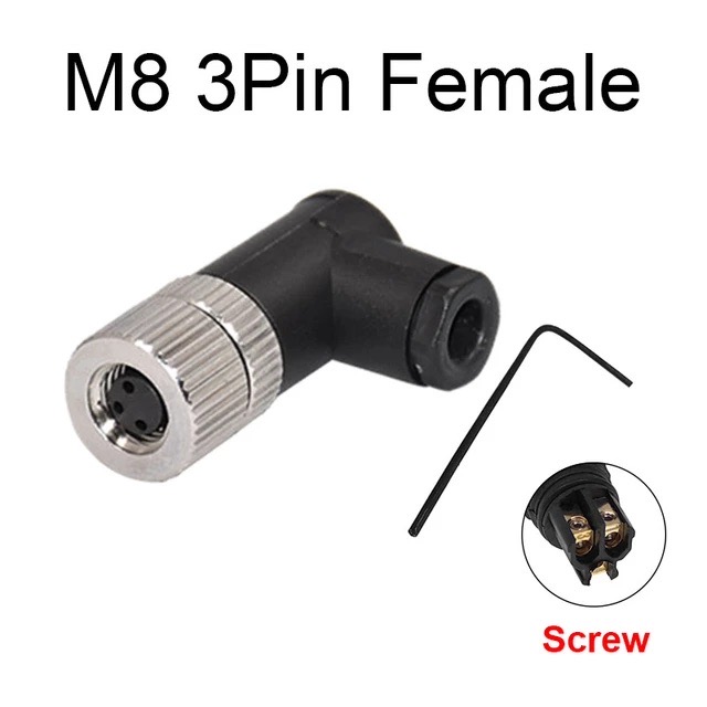 Cloweit M8 Sensor Stecker Wasserdicht männlich & weiblich Stecker Gerade Winkel Schraube Gewinde Kupplung 3Stift 4p Tafel montieren Flansch buchse: verrotten