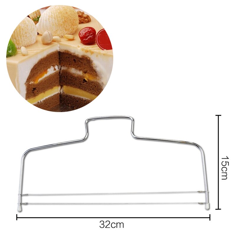 1 St Rvs Cake Plakjes Verstelbare Slice Brood Cut Tool met Twee Draden #267488
