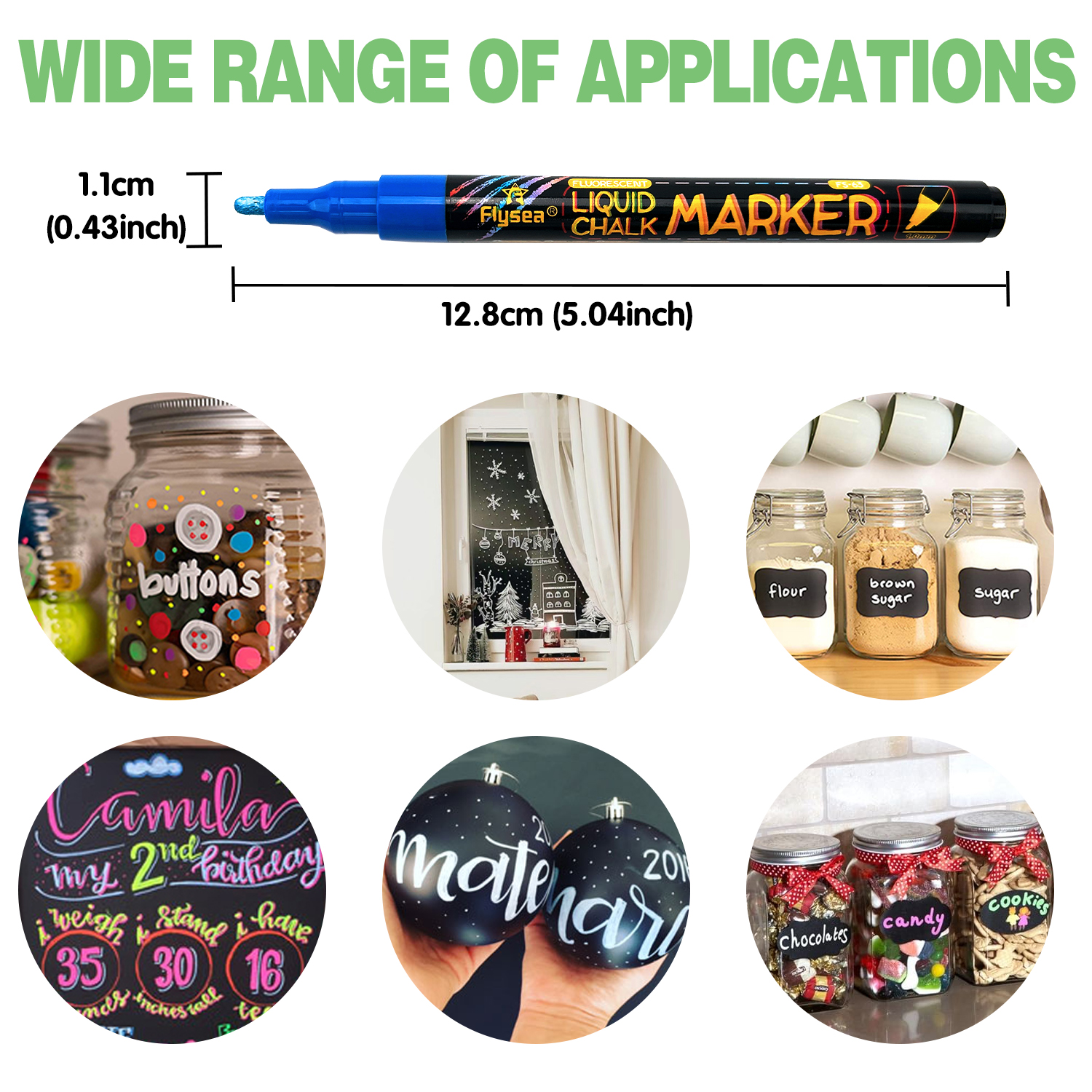 Flüssige Kreide, löschbarer LED-Textmarker, fluoreszierender Marker, Anzug für Tafel, Glas, Fenster, Malerei, Werbekreide