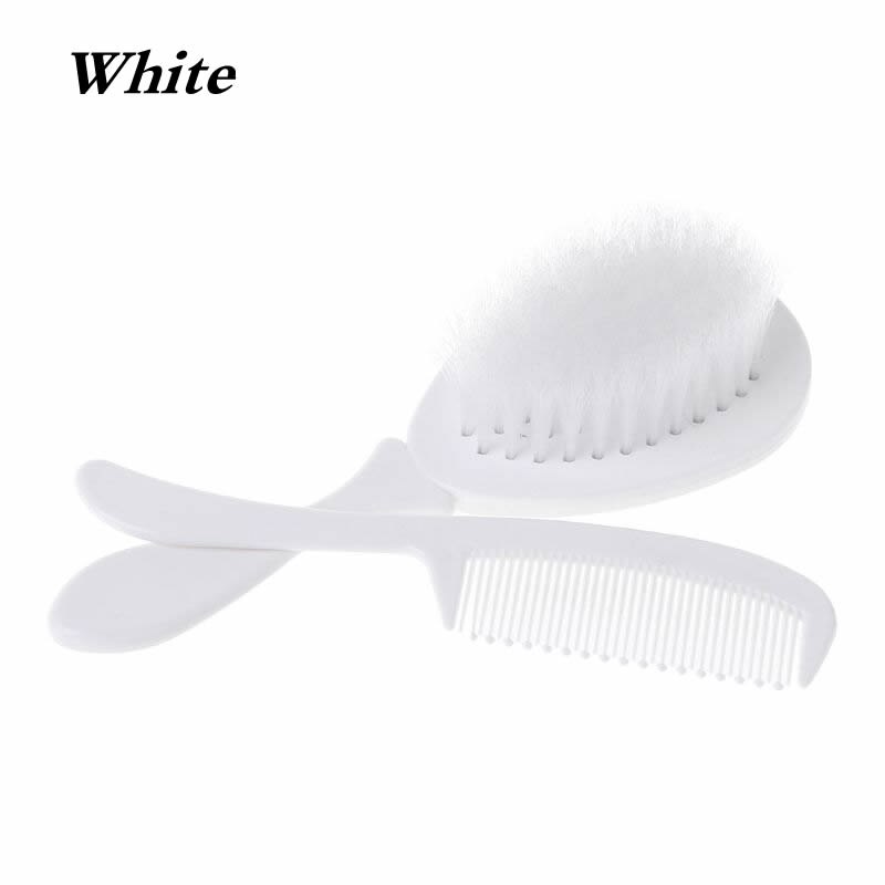 1 1 ensemble bébé peigne brosse soins infirmiers fournitures bain lavage cheveux doux soies pointe ronde sûr tête Massage toilettage: White