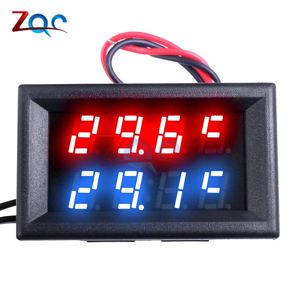 Dobbelt led display digitalt termometer termograf temperatursensor måler detektor tester monitor til køleskab akvarie auto bil